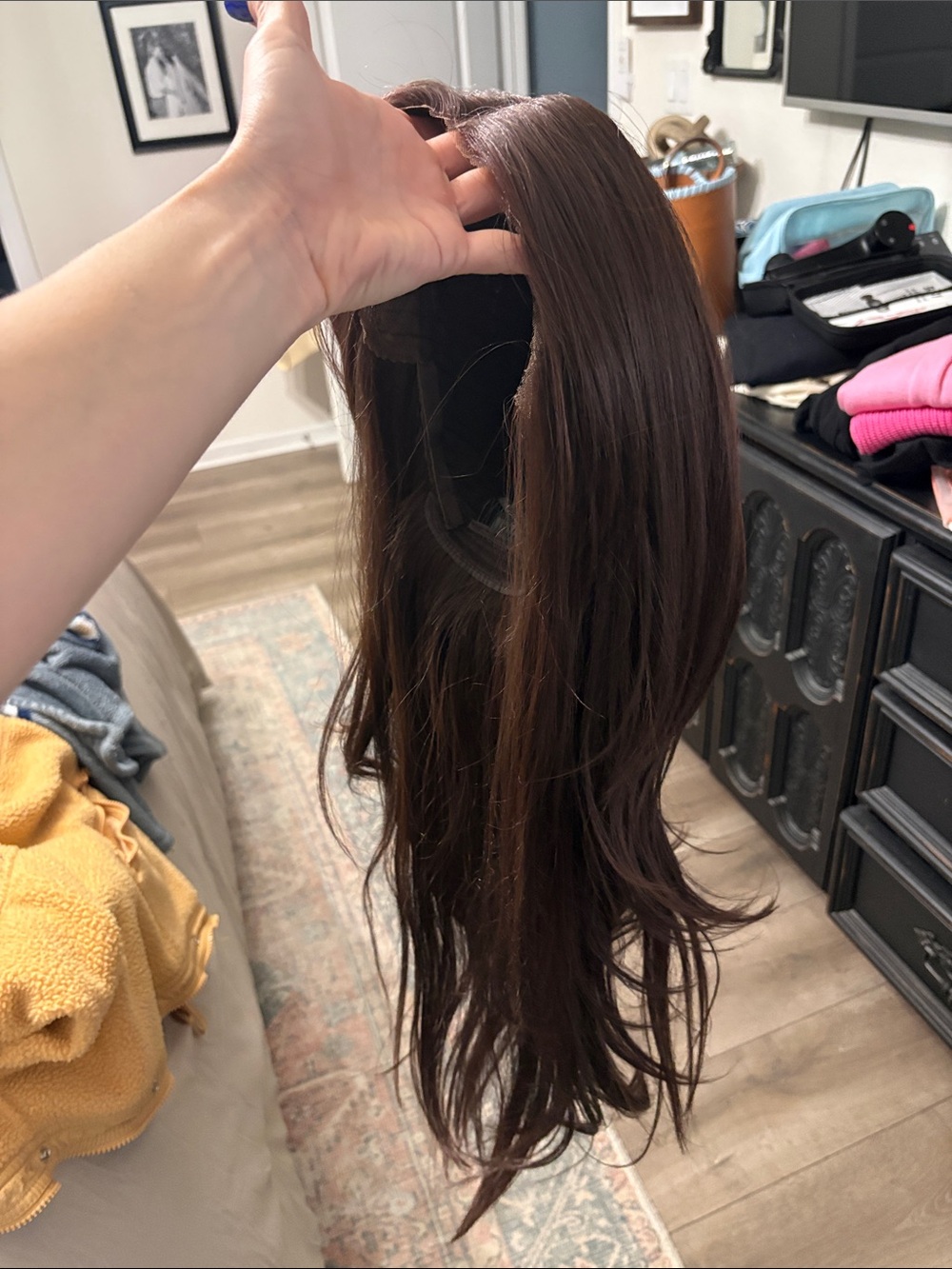 JBEXTENSION 26 Inches Curly Reddish Brown Pre-Cut Frontlace Wig VANESSA REDDISH